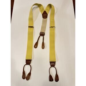 Vintage Barrons Hunger Suspenders Braces Button Yellow Gold Solid Virginia USA